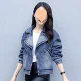 Zingj Collar Denim Jacket Female Short Fall 2024 New Loose Jacket Korean Version Versatile Jacket Jacket Tide-Outfit