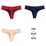3Pcs/Lot Sexy Women Thongs G String Seamless Panties Low-Rise T-back Comfortable Lingerie Female Underwear Drop