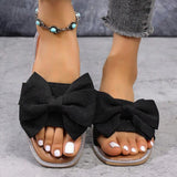 New Flat Bottom Of The Head Of The Slippery Women Wearing Bow Flat And Cloth Cold