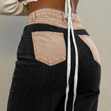 Women's Bodycon Jeans woman Fashion Patchwork Harajuku Aesthetic Pants Jeans for women High Waisted Denim 90s