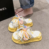 Celebrity Beach Slippers Children Summer Wear 2025 New Versatile Flip-Flops Bow
