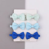 Sweet Mini Bows Hair Clips For Cute Girls Solid Ribbon Hairpins Boutique Barrettes Headwear Kids Hair Accessories