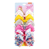 Pieces/Set JoJo Bows Jojo Siwa Rainbow Printed Knot Ribbon Bow For Girls Handmade Boutique Hair Clip Children Hair