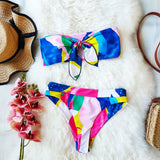 2021 One Shoulder Swimsuit Ruffle Swimwear Women Leaf Print Swimming Suit for Women Sexy biquini