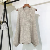 And Winter Clothing Thick Wool Vest Female Knitted Vest Loose Large Size Round Neck In The Long Section Of The Wild