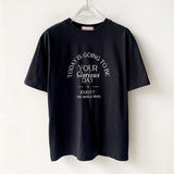 spring casual lazy wind round neck pullover letter printing loose all-match short-sleeved T-shirt top women