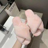 Zingj Slippers Female 2023 Spring Autumn New Women's Moon Flat Bottom Home Indoor And Outdoor Wear Plush Cotton Mop- Outfit