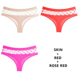3Pcs/Lot Hollow Out Lingerie Seamless Sexy Panties Women Elasticity Underwear Temptation Middle-waist G String