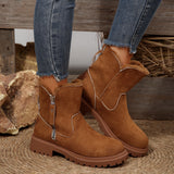 The Winter Of 2025, The New Snow Boots Woman And The Woman With Velvet Thicken And Warm Fashion Casual Cotton