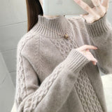 Sweater Women Hot Loose Turtleneck Long Sleeve Knitting Jumper Autumn Thick Warm Casual Ladies Sweaters