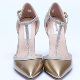 SGESVIER Women Shoes Thin High Heels Pumps Nude Red Shoes Sexy Pointed Toe T-strap Wedding Party Dress Shoes Size 31-47