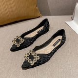 Shoes Women 2025 Spring And Autumn New Soft-Soled Tip Flat-Soled Single Shoes Net Red Shallow Evening Wind Gentle