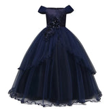 Unicorn Cosplay Girl Dress Party Elegant Flower Lace Long Tutu Formal Ball Gown Princess Baby Dresses 5 7 8 12 14