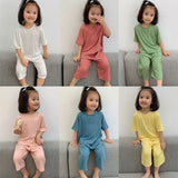 Years Solid Color Baby Clothes Set Summer Modal Newborn Baby Boys Girls Clothes 2PCS Baby Pajamas Unisex Kids Clothing