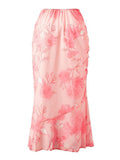 Chiffon Floral Print Midi Skirt- Outfit