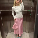 Satin Floral Midi Skirt- Outfit