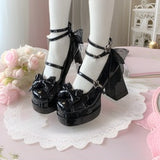 Girl Leather Shoes Waterproof Lolita Shoes 2025 New Lorita Shoes Sweet Princess High