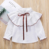 Spring Summer 2020 Cotton Blouse for Big Girls Striped Clothes Children Long Sleeve School Girl Shirt Kids Tops 2-8