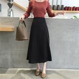 Women Elegant Office Lady Quality Glossy Satin Skirt Plain Shiny Fashion Solid High Waist Female