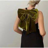Black Halter Green Bow Mini Dress- Outfit