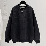 Femamle Winter Autumn Oversized Knitted Sweater Women Long Sleeve Embroidery Cartoon Thicken Pullovers Jumper Tops