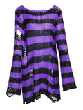 Distressed Stripe Longline Sweater- Outfit