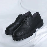 Zingj Small Leather Shoes Male Korean Version Fashion Versatile Teen British Hairstylist Block Men's Shoes