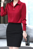 Women's Silk Shirts 2023 Spring Fashion Solid Loose Fashion Ladies Tops Button Long-sleeve Blouse Turn-down Collar Women