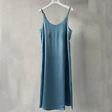 2021 Women Satin Dress Party Luxury Shiny Sundress Sexy Imitation Silk Fashion Ladies