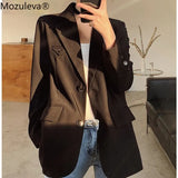 2022 Fashion Chic Women Single-breasted Purple Suit Jackets New Spring Loose Female Blazer Casual Full Sleeve
