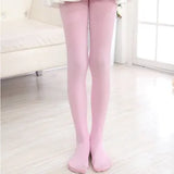 Summer Spring Candy Color Kids Pantyhose Ballet Dance Tights for Girls Stocking Children Velvet Solid White