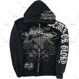 Skull Hoodie Y2k Vintage Gothic Autumn And Winter Hip Hop Long-Sleeved Coat Loose Hooded