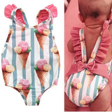 Girls Swimwear Toddler Kids Swimsuit Bikini Flower Girls Summer Beachwear Backless Children Bathing Suit 1 2 3 4