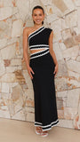 Zingj Summer New Women's Temperament Elegant Diagonal Lace Splice Dress