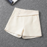 Shorts Women's Black Summer Thin 2025 New Loose High-Waist A Word Casual Broad-Legged Orange