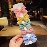 New Girls Cute Plaid Print Star Hairpins For Kids Children Sweet Headband Hair Clips Barrettes Fashion Bow