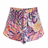 Totem Print Vintage Women Summer Holiday Suits 2021 Female Shirt Indie Folk Scarf Casual Beach Shorts Chic