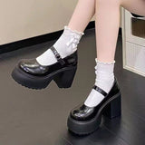 Thick Heel With A Small Leather Shoes Women 2025 Winter New Thick-Sed Retro English Style Mary Jane Single