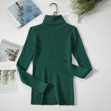 2021 Autumn Winter Sweater Knitted Women Khaki Long Sleeve Slim Casual Turtleneck Pullover Ladies White