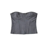 Zingj Trendy Women's Dress Waist Short Style Navel-Wrapped Blouse Slim Body Fish Bone Waist Close-Fitting Zipper Spicy Girl