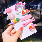New Girls Cute Cartoon Flower Geometric Hairpins Sweet Headband Hair Ornament Barrettes Hair Clips Fashion Hair