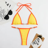 2025 New Swimsuit Sexy Solid-Colored Metallic Bikini Women's Bikini