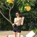 Shorts Women Summer Button A-shaped slim fit Korean Style Casual Female Office Streetwear Fashion Denim Shorts