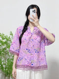 Zingj Printed Trimmed Short-Sleeved