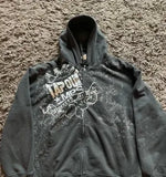 Zipper Hoodie Vintage Street Hip-Hop Loose Printing Spring And Autumn Oversiz 211-0-Outfit