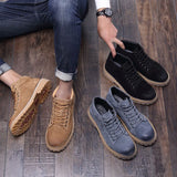 Zingj Warm Overalls Leather Boots Short Boots Men's Boots Round Boots Fashion And Velvet Cotton Boots Martin Boots Fashion Boots