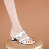 Zingj New Two Wear Sandals Wear Fashionable Women's Shoes Hollow Out Korean Version Of Thick Heel Sandals Middle-Aged And Elderly Mother