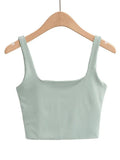 Zingj Temperament Sexy Back Double Small Vest Summer Women's New Pure Color Versatile Short Sleeveless Jacket-Outfit