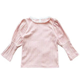 Baby Girls Clothes Ruffle Long Sleeve Baby Solid Color T-shirt Spring Autumn Cotton Soft Tops Baby Girl