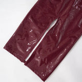 Bodycon PU Leather Zipper Split Midi Skirt- Outfit